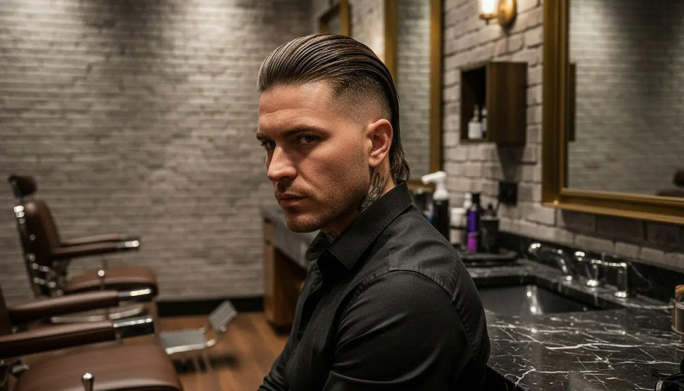 Perfil de homem com corte de cabelo estiloso
