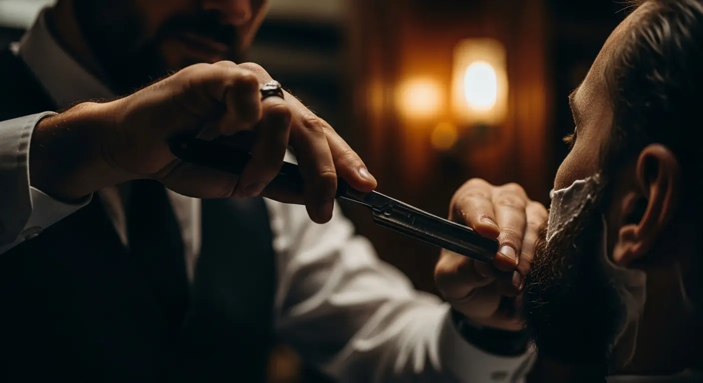 Barbeiro estiloso em barbearia moderna